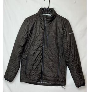 Columbia Women's S Black Puffer Jacket Omni-Heat Zip Up Long Sleeve Winter Coat